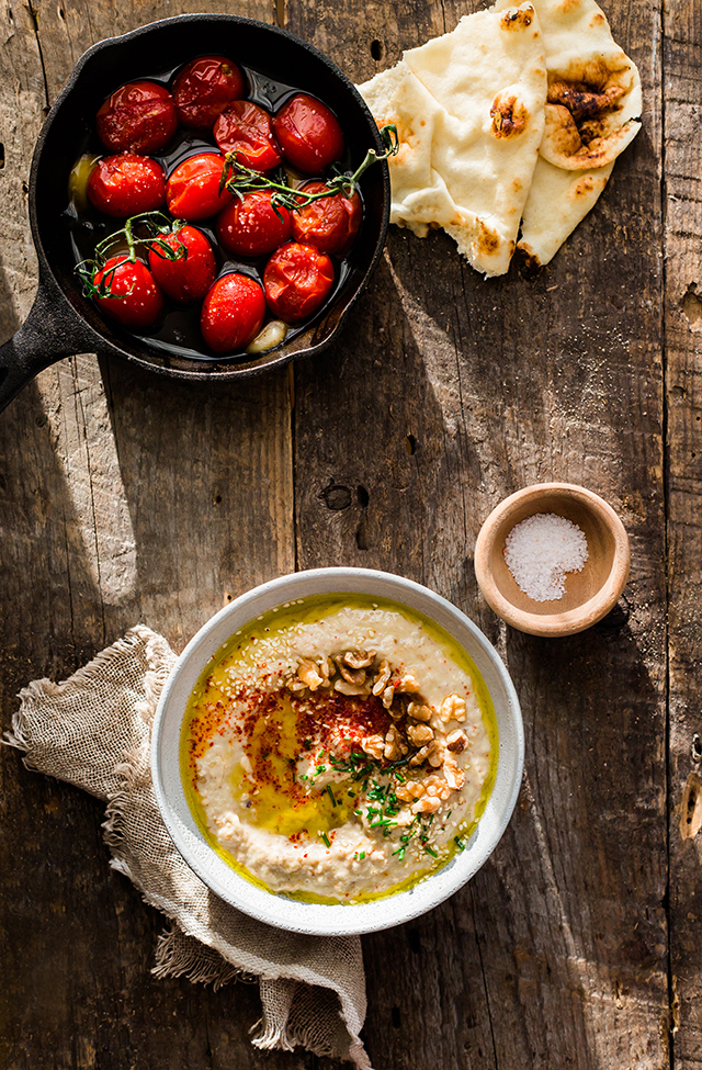 Persian Eggplant Dip & Olive Oil Roasted Tomatoes