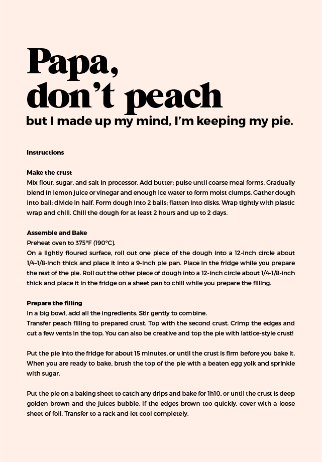Peach pie with Honey & Muscat