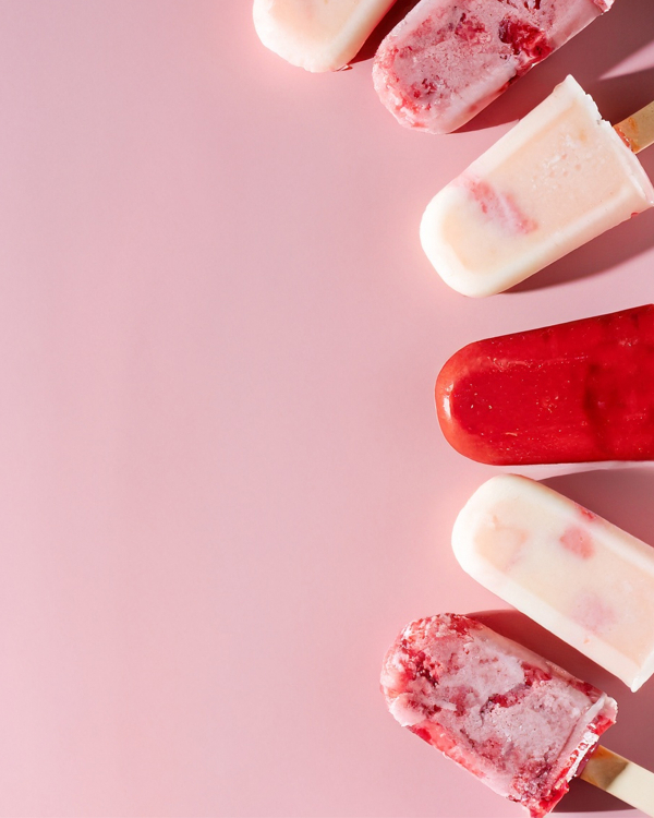 Flabber-glacé fraises et rhubarbe